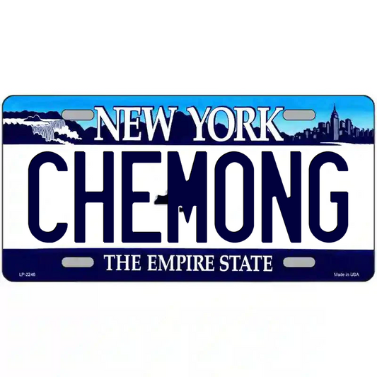 Chemong New York Blue Metal Sign