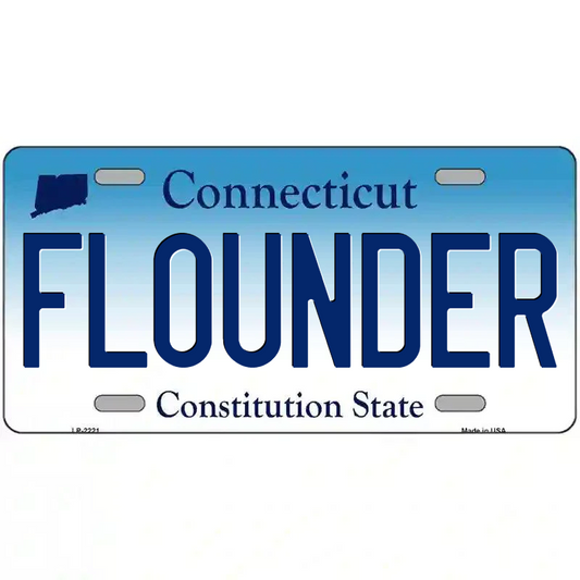 Flounder Connecticut Metal Sign