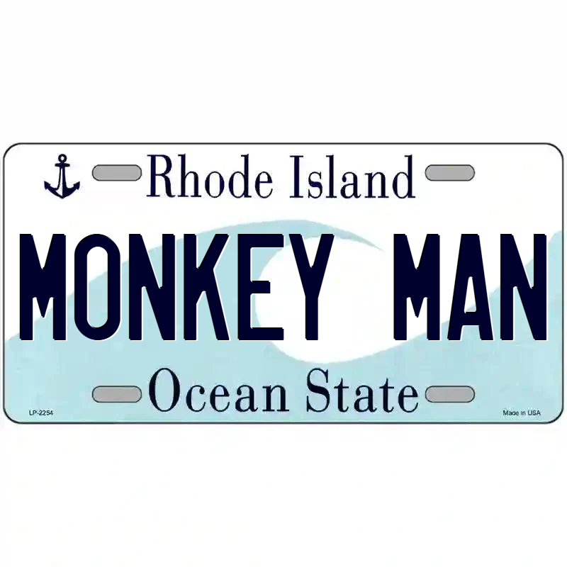 Monkey Man Rhode Island Metal Sign