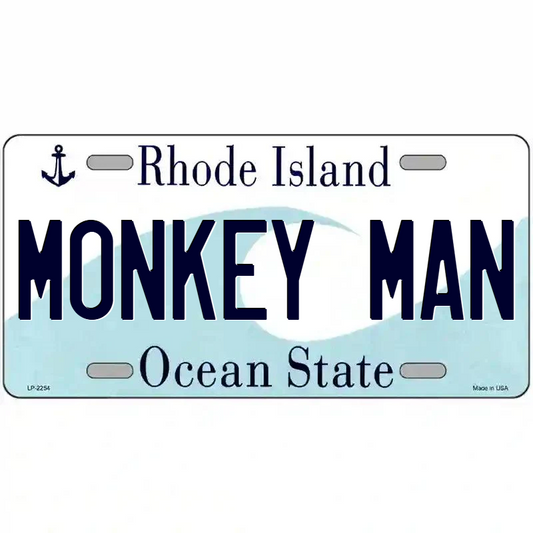 Monkey Man Rhode Island Metal Sign