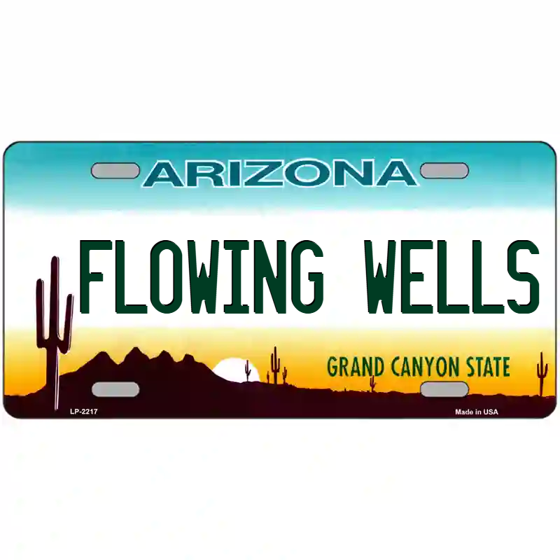 Flowing Wells Arizona Metal Sign