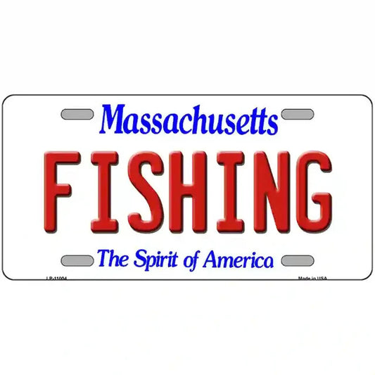 Fishing Massachusetts Metal Sign