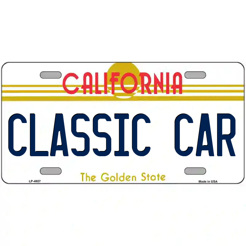 Classic Car California Metal Sign