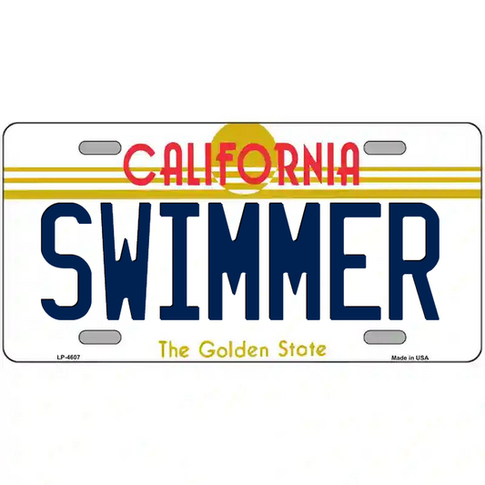 Swimmer California Metal Sign