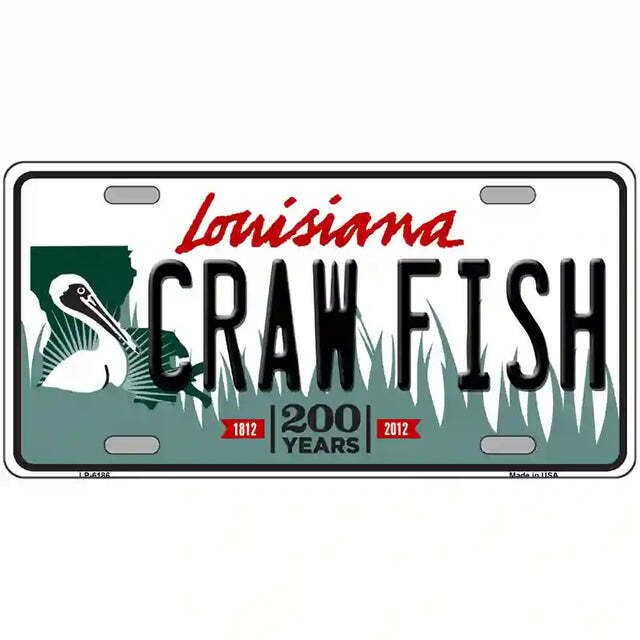 Crawfish Louisiana Metal Sign