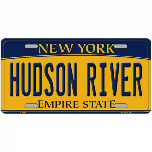 Hudson River New York Yellow Metal Sign