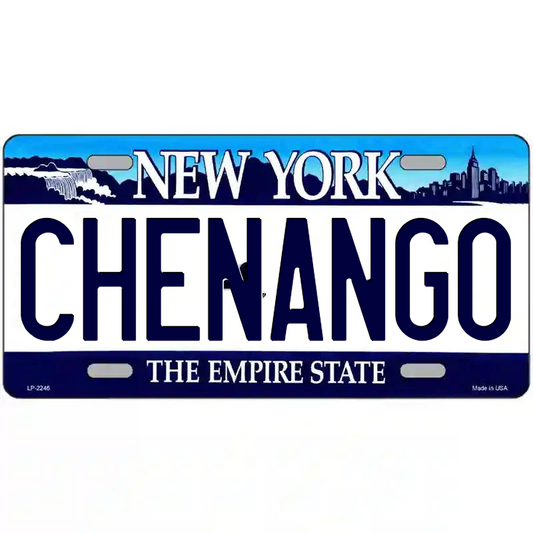 Chenango New York Blue Metal Sign