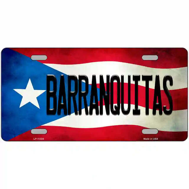 Barranquitas Puerto Rico Flag Metal Sign
