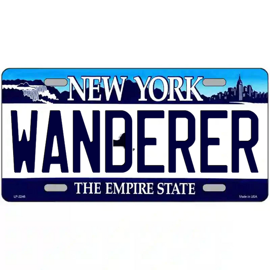Wanderer New York Blue Metal Sign