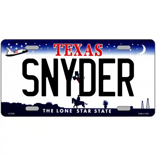 Snyder Texas Metal Sign