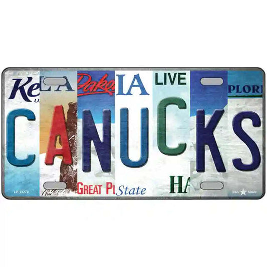 Canucks Strip Art Metal Sign