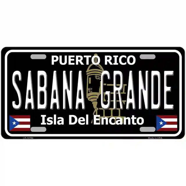 Sabana Grande Puerto Rico Black Metal Sign