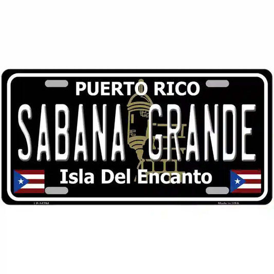 Sabana Grande Puerto Rico Black Metal Sign