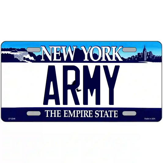 Army New York Blue Metal Sign