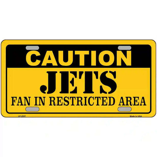 Caution Jets Fan in Restricted Area Metal Sign