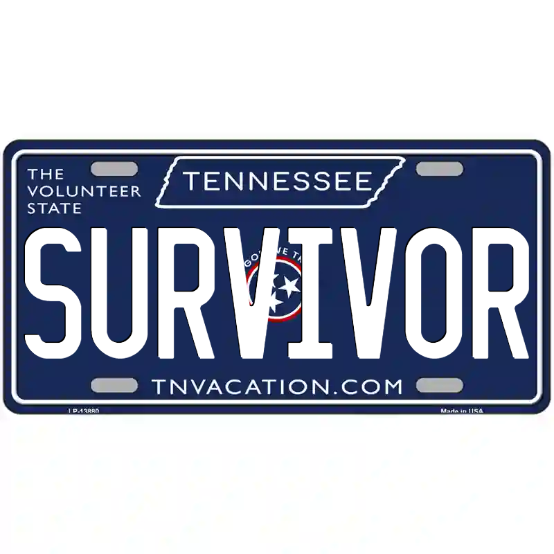 Survivor Tennessee Blue Metal Sign