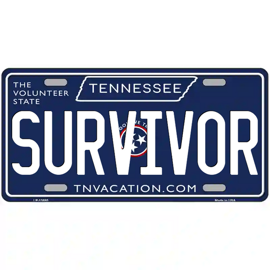 Survivor Tennessee Blue Metal Sign