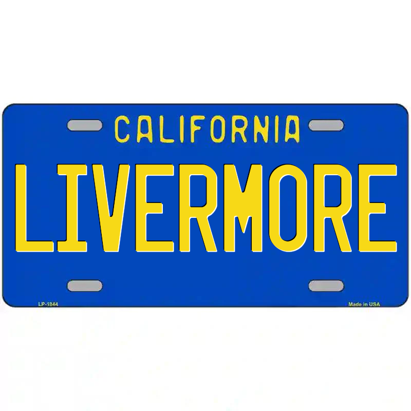 Livermore California Blue Metal Sign