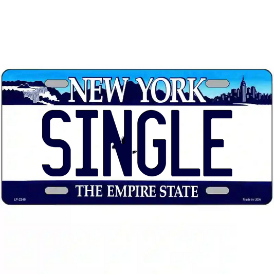 Single New York Blue Metal Sign