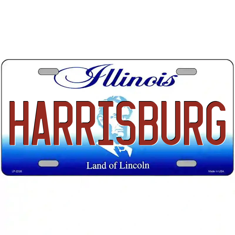 Harrisburg Illinois Metal Sign