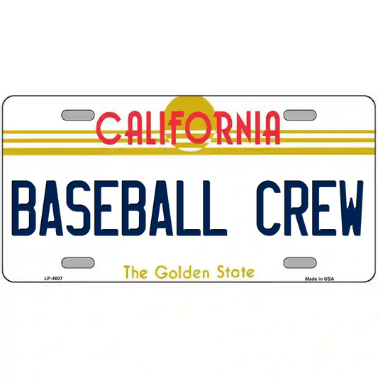 Baseball Crew California Metal Sign