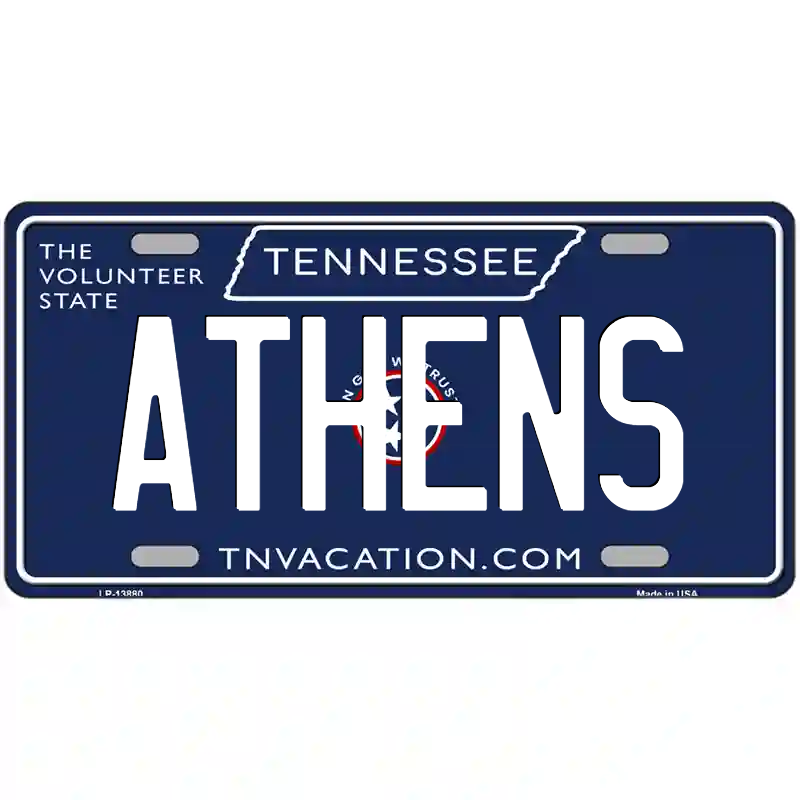 Athens Tennessee Blue Metal Sign