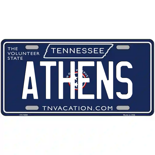 Athens Tennessee Blue Metal Sign