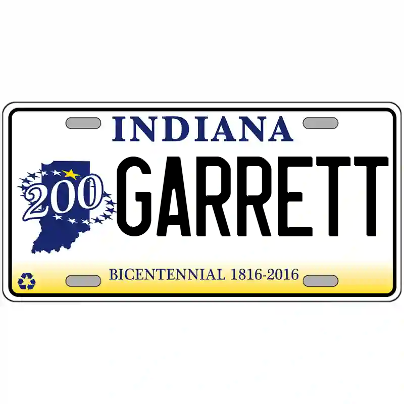 Garrett Indiana Bicentennial Metal Sign