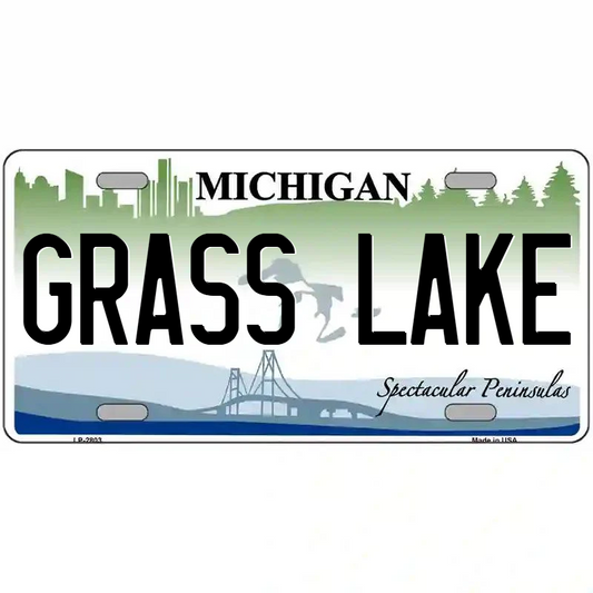 Grass Lake Michigan Metal Sign