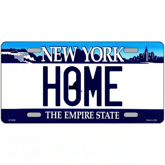 Home New York Blue Metal Sign