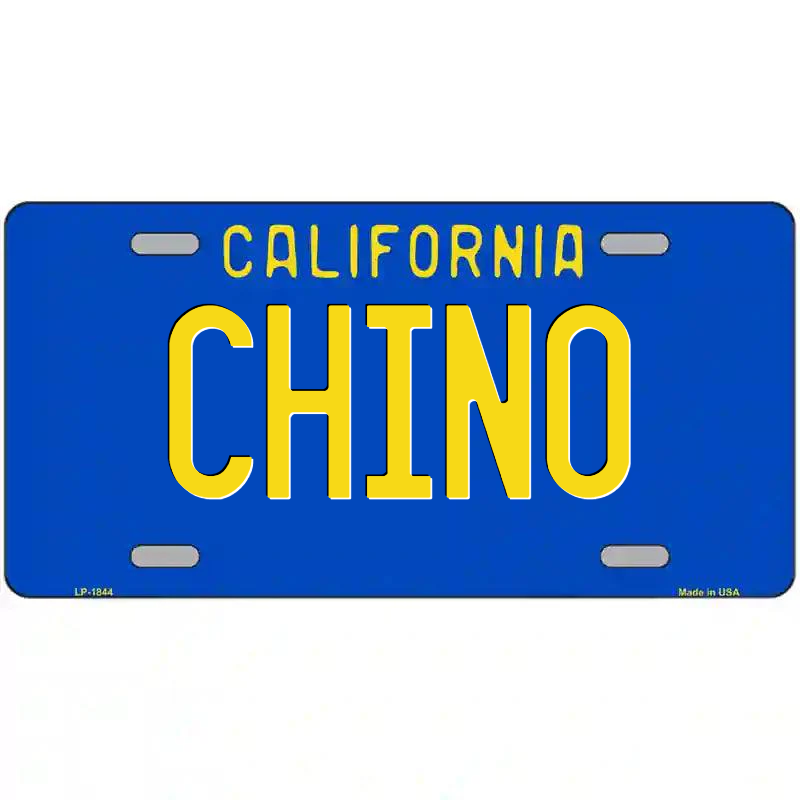 Chino California Blue Metal Sign