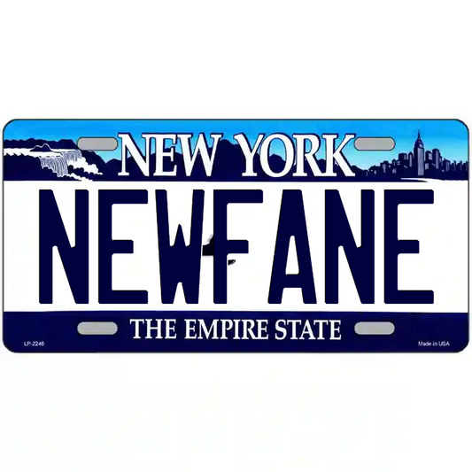 Newfane New York Blue Metal Sign