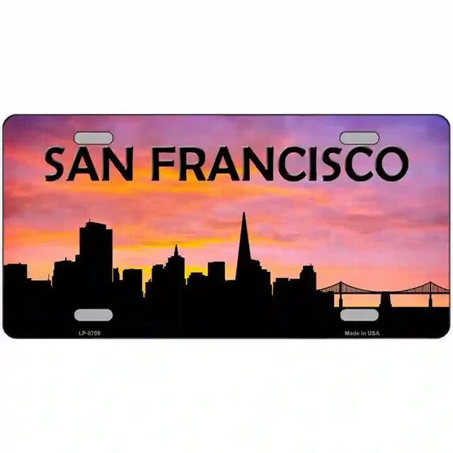 San Francisco California Silhouette Metal Sign