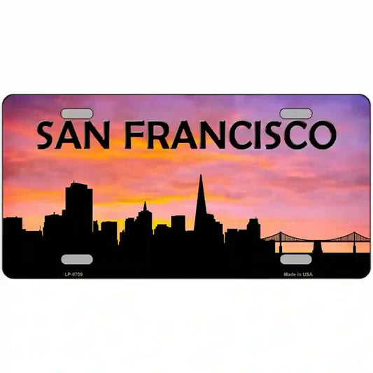 San Francisco California Silhouette Metal Sign