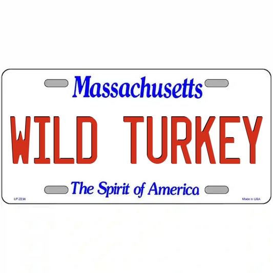 Wild Turkey Massachusetts Metal Sign