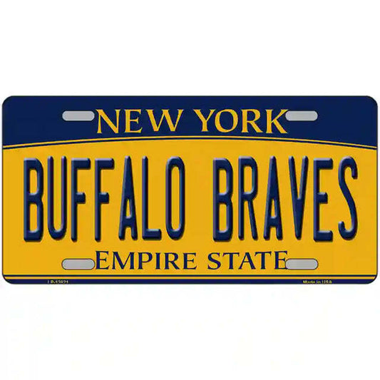 Buffalo Braves New York Yellow Metal Sign