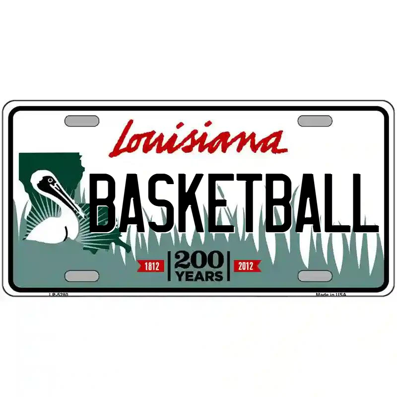 Basketball Louisiana Metal Sign