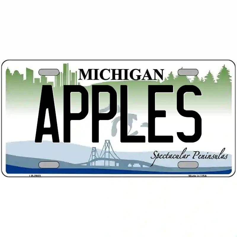 Apples Michigan Metal Sign