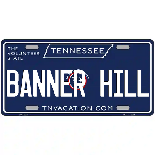 Banner Hill Tennessee Blue Metal Sign