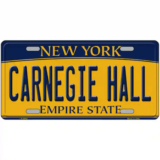 Carnegie Hall New York Yellow Metal Sign