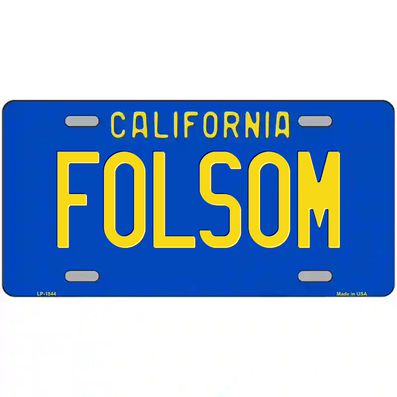 Folsom California Blue Metal Sign