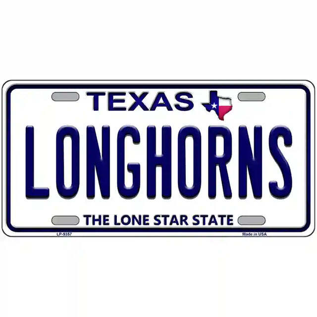 Longhorns Texas Metal Sign