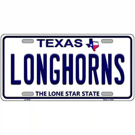 Longhorns Texas Metal Sign