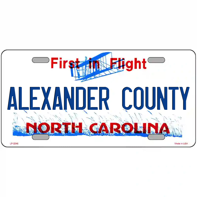 Alexander County North Carolina Metal Sign