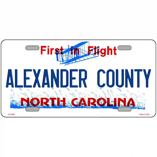 Alexander County North Carolina Metal Sign
