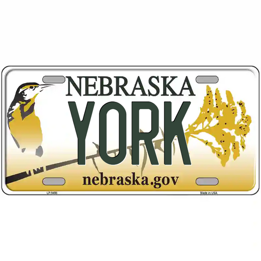 York Nebraska Metal Sign