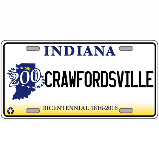 Crawfordsville Indiana Bicentennial Metal Sign
