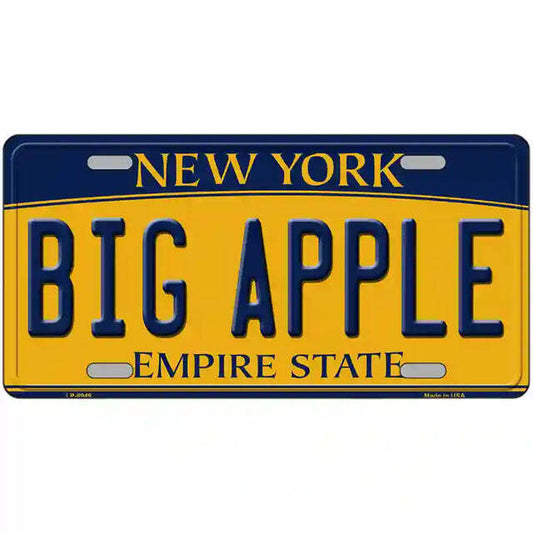 Big Apple New York Yellow Metal Sign