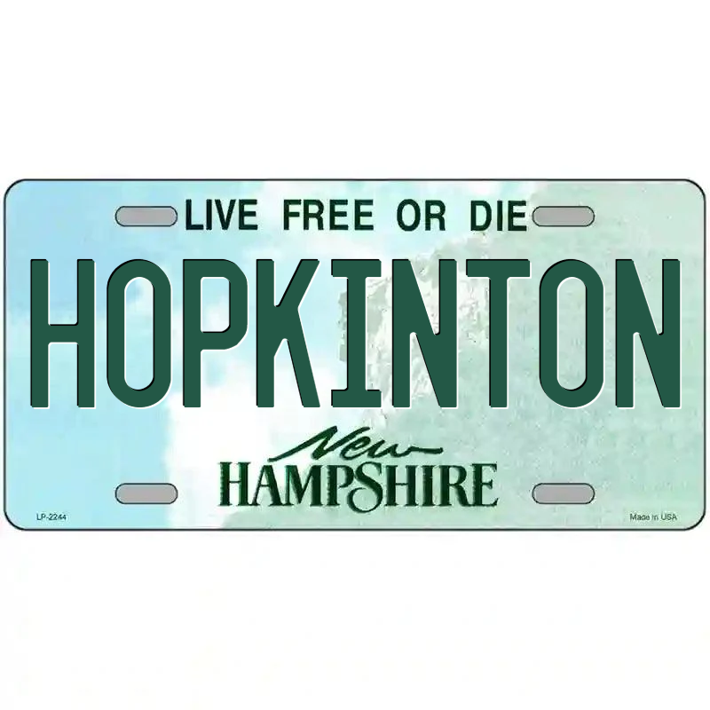 Hopkinton New Hampshire Metal Sign