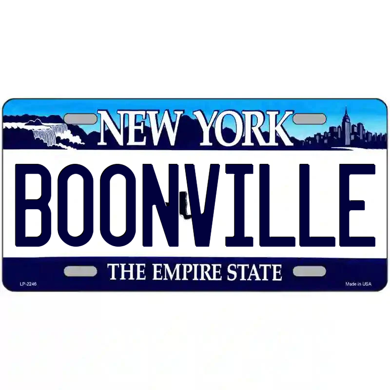 Boonville New York Blue Metal Sign